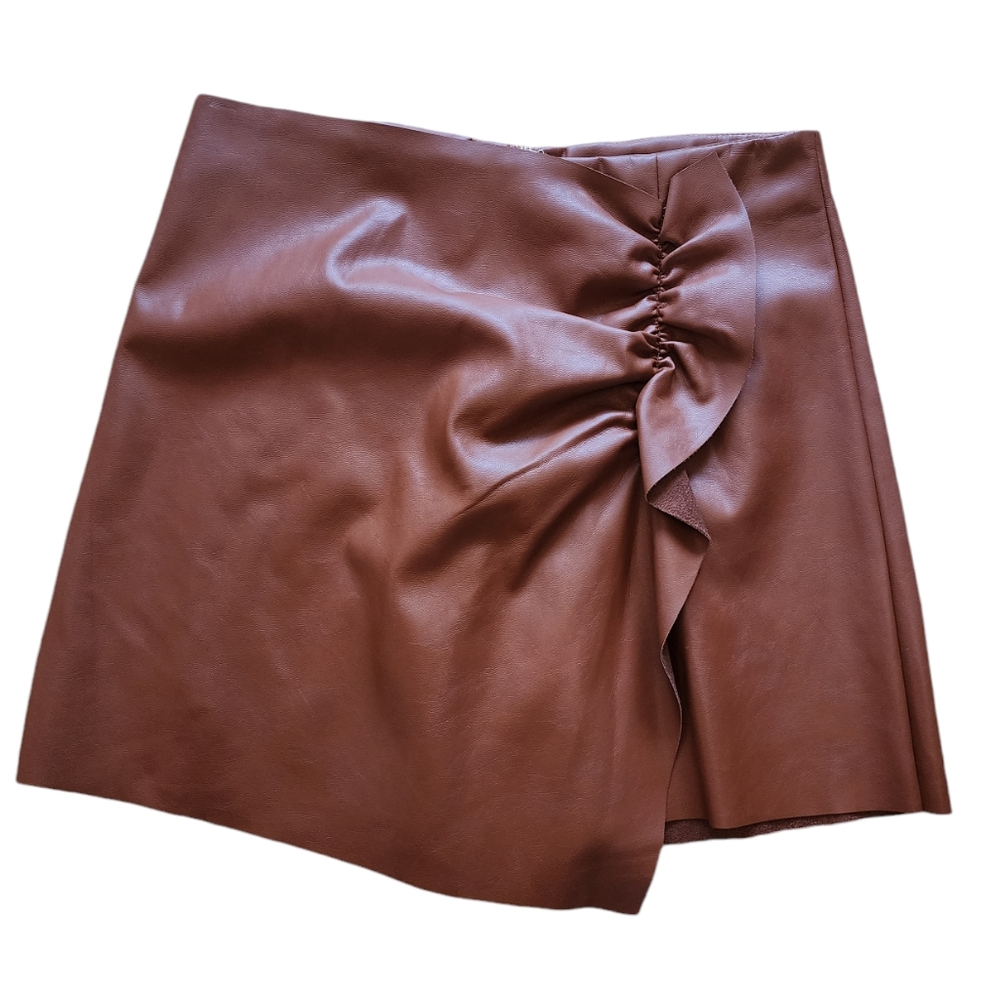 Leather Skort - Mustard Seed